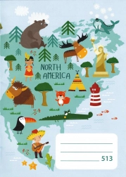 Školský zošit A5 linajkový Severná Amerika 10 listov