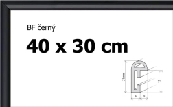 Plastový rám 40x30 cm čierny