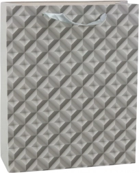 Darčeková Taška s 3D Geometrickým Efektom Šedá 32 x 26 x 10,5 cm