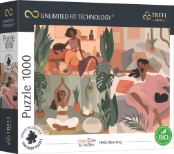 Puzzle TREFL UFT Yoga, Cats & Coffee Dobré ráno 1000 dielikov