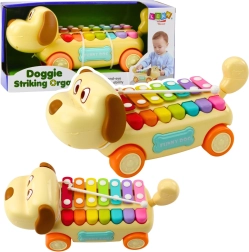 Jazdiaci psík s činelkami