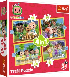 Puzzle 4v1 Cocomelon, Spoznaj hrdinov Trefl