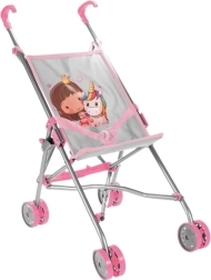 Kočík pre bábiky parasolka Unicorn Grey, skladací