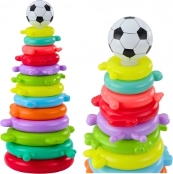 Vzdelávacia skladacia pyramída s míčkom a nálepkami – 13 úrovní