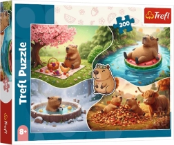 Puzzle 300 dielikov Štyri ročné obdobia s kapybarami