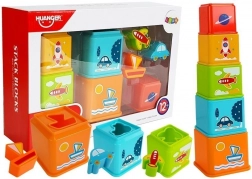 Skladacie kelímky s obrázkami vozidiel a sorterom pre bábätká