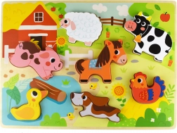 Drevené montessori vkladacie puzzle farma TOOKY TOY