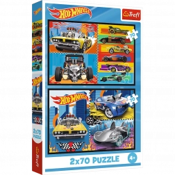 Puzzle 2x70 Autá Hot Wheels