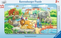 Ravensburger detské puzzle v rámčeku 15 dielikov – výlet do zoo