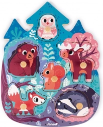 Janod drevená vkladačka lesné zvieratká