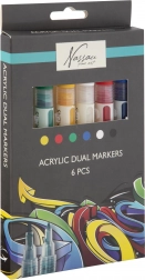 Obojstranné akrylové popisovače NASSAU FINE ART, 6 farieb