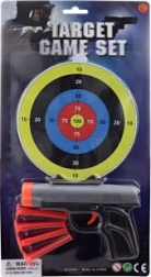 Pištoľ na prísavky s terčom