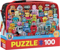 Puzzle v termo desiatovom boxe Roboty 100 dielikov