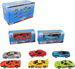 Závodné autá 7 cm s voľnými kolesami