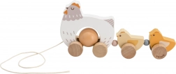 VIGA PolarB Drevená Sliepka s Kuriatkami na Ťahanie