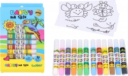 Glitrové farby na sklo 11+1, 10 ml