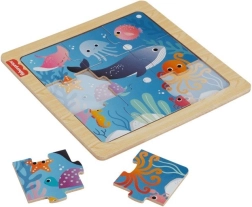 Drevené puzzle Fisher-Price – oceán, 9 dielikov