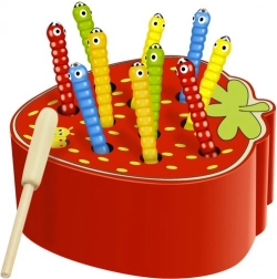 Drevená hra Trska – chytanie červíkov na magnet