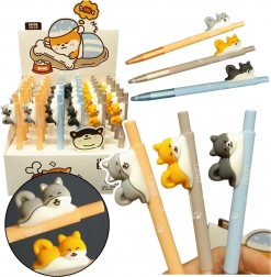 Gélové pero s figúrkou psíka Shiba modrý atrament 0,5 mm