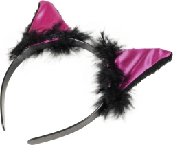 Karnevalová čelenka Mačka s ušami a perím