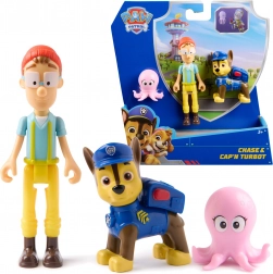 Paw Patrol figúrky Chase, kapitán Turbot a chobotnička – sada Adventure Bay