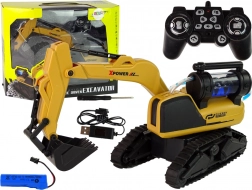Veľké RC pásové stavebné rýpadlo žlté