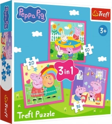 Puzzle 3 v 1 – Peppa a priatelia TREFL