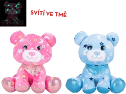 Plyšový medvedík 20 cm so šatkou, svietiaci v tme