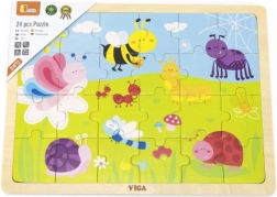 Drevené puzzle VIGA – lúka, 24 dielikov