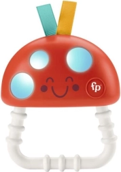 Fisher-Price hryzátko a hrkálka Muchotrávka, svietiace silikónové 2 v 1