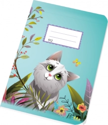 Školský zošit A5 512 s motívom mačky, linajkovaný 16 mm