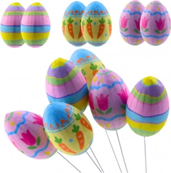 Veľkonočné dekorácie vajíčka na drôtiku 6 ks