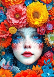 Puzzle V objatí kvetín 1000 dielikov