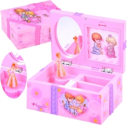 Ružová šperkovnica s hracím strojčekom pre malé slečny