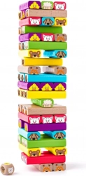 Farebná veža so zvieratkami - hra zručnosti