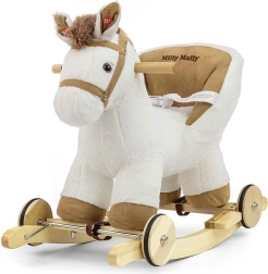 Hojdací a odrážací plyšový koník s bezpečnostným sedlom MILLY MALLY Polly