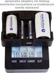 Inteligentná nabíjačka EVERACTIVE NC-3000 pre AA/AAA s podporou C/D (s adaptérom)