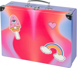 Skladací školský kufrík Duha červený