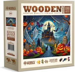 Drevené puzzle WOODEN CITY halloweensky hrad 1010 dielikov