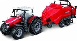 Model traktora Massey Ferguson 8740S s lisom na balíky