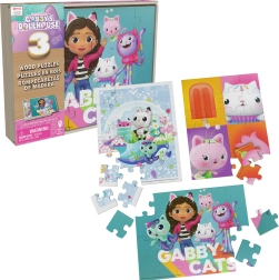 Drevené puzzle Gabiin mačací domček – 3×24 dielikov