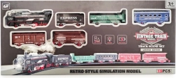 Vintage vláčik s koľajnicami, 19 dielov