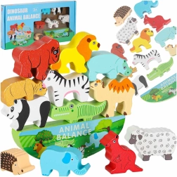 Drevená Montessori balančná hra zvieratká