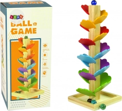 Drevený strom dráha pre guličky