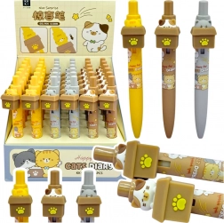 Gélové pero s mačkou a modrým atramentom 0,5 mm