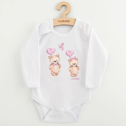 Detské body s potlačou NEW BABY Love Bears, dlhý rukáv (56/0–3 m)