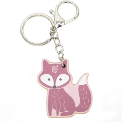 Drevený prívesok na kľúče s motívom líšky PolarB