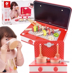 Drevená kuchyňa 2v1 s grilom a sporákom pre deti 22ks