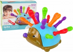 ježko skladacia hra modrý s farebnými ostňami