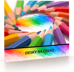 Dosky na číslice pre prvákov Pastelky